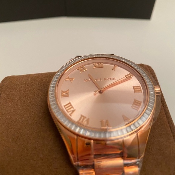 Michael Kors Blake Rose Gold Crystal Watch New Glam Designer MK3245 - Picture 7 of 13